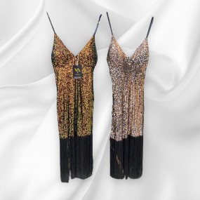 Tubino paiettes-frange donna