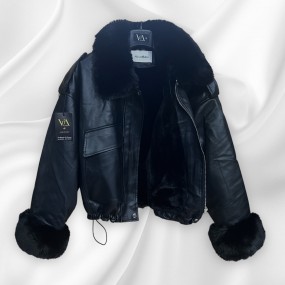 Bomber di pelle con...