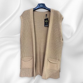 Gilet lana aperto