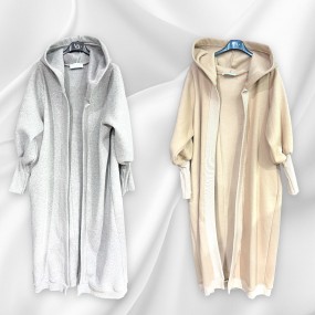 Cardigan lungo felpato