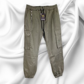 Pantalone cargo verde uomo