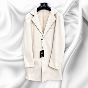 Cappotto panna foderato uomo