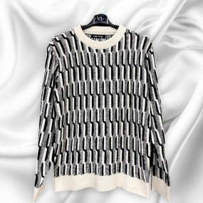 Pullover ricamo girocollo uomo